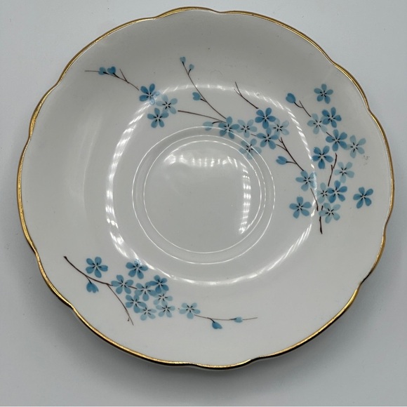 Jackson and Gosling Grosvenor Bone China Blue Floral Tea Cup and Saucer Set - Picture 3 of 10